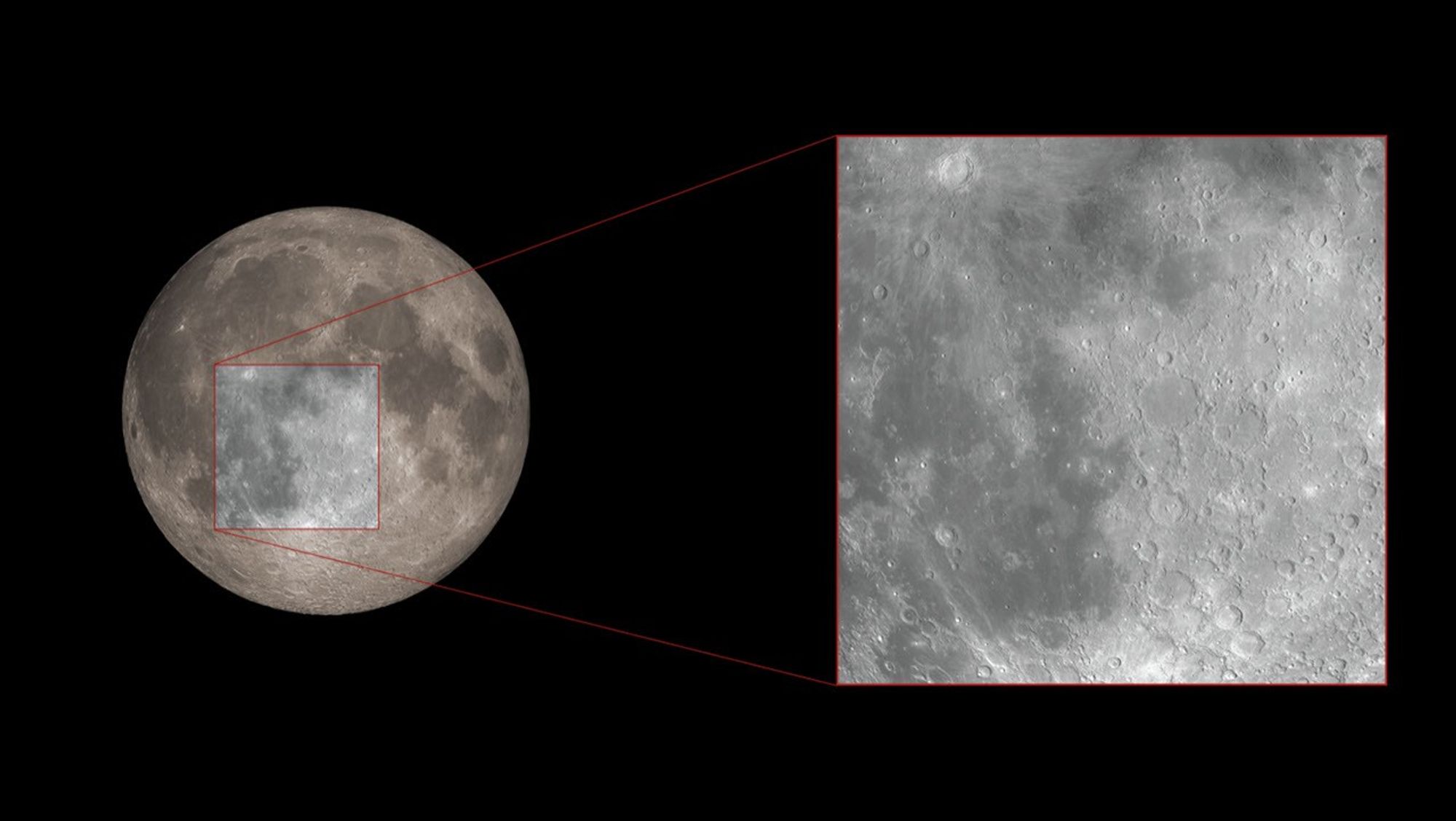 Illustration of Hubble's region of study during the lunar eclipse