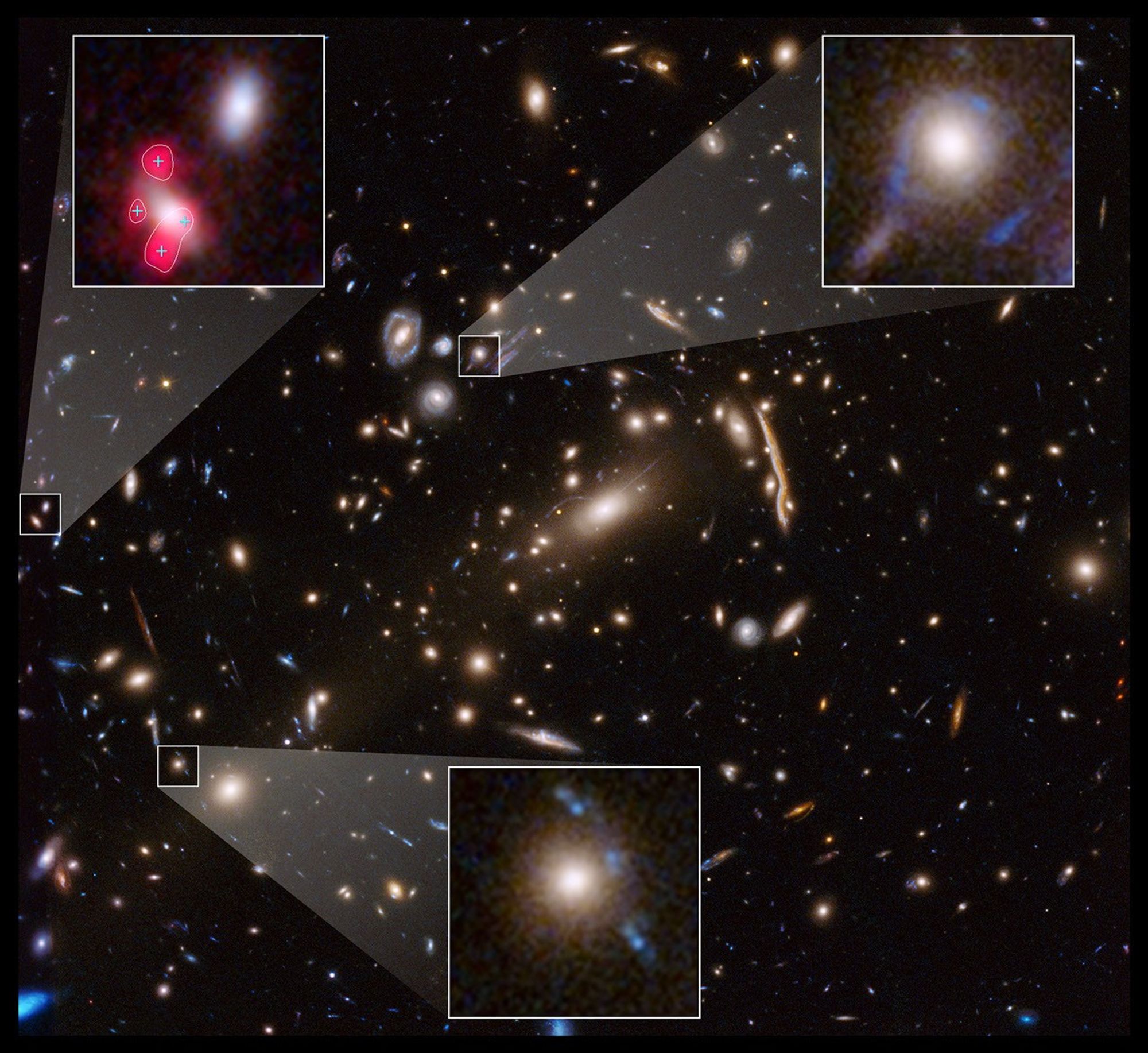 Galaxy Cluster MACS J1206 with call-outs