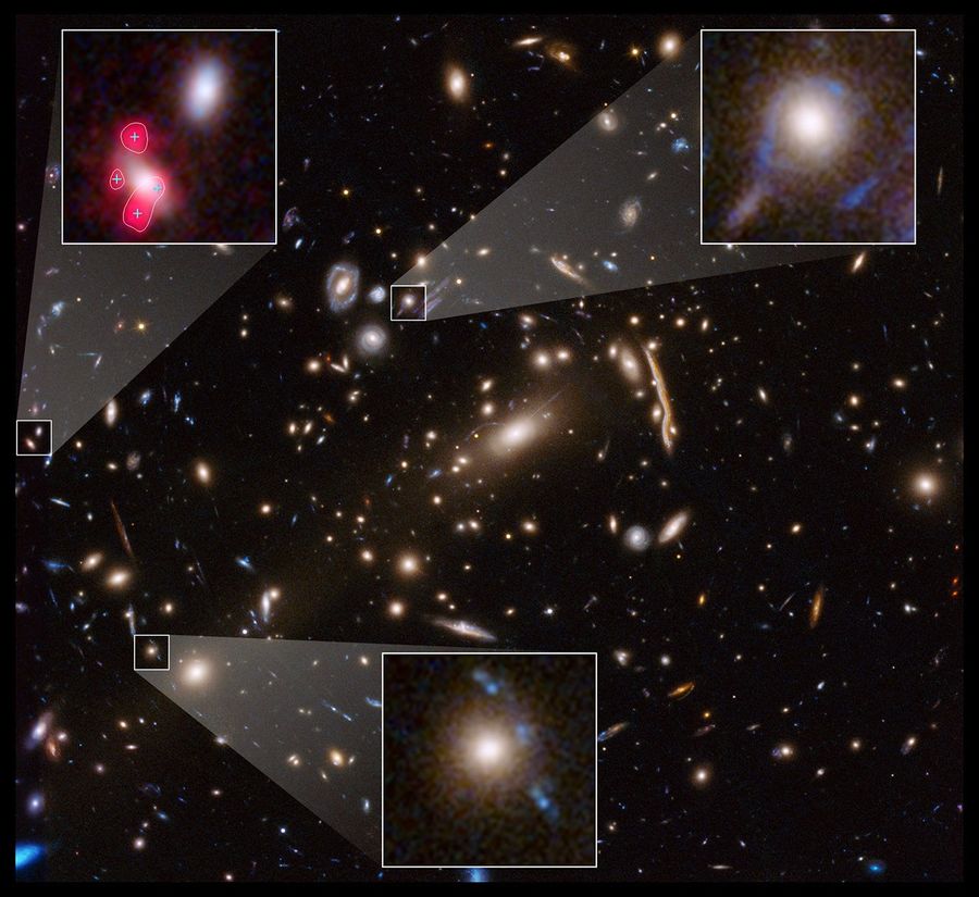Galaxy Cluster MACS J1206 with call-outs