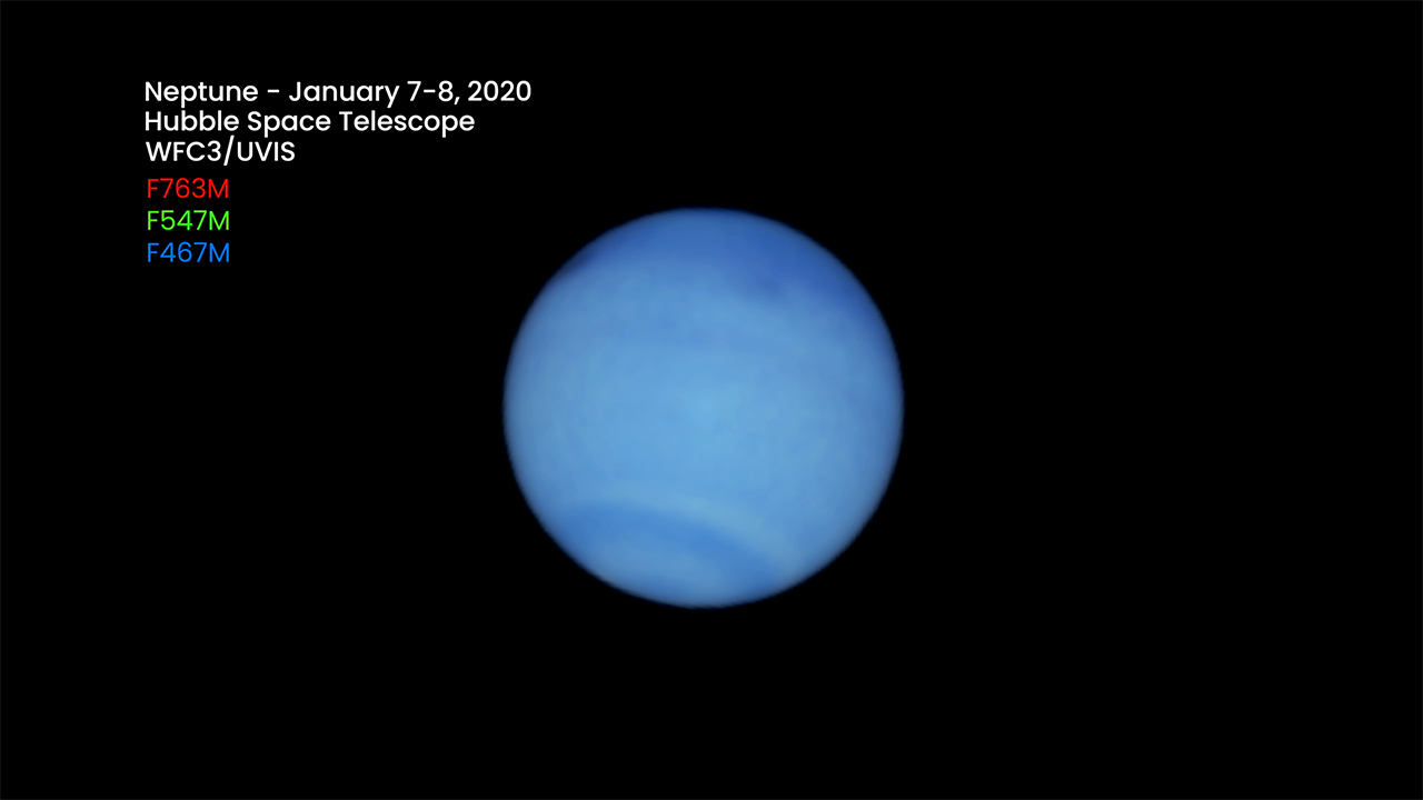 Rotation of Neptune with dark spot