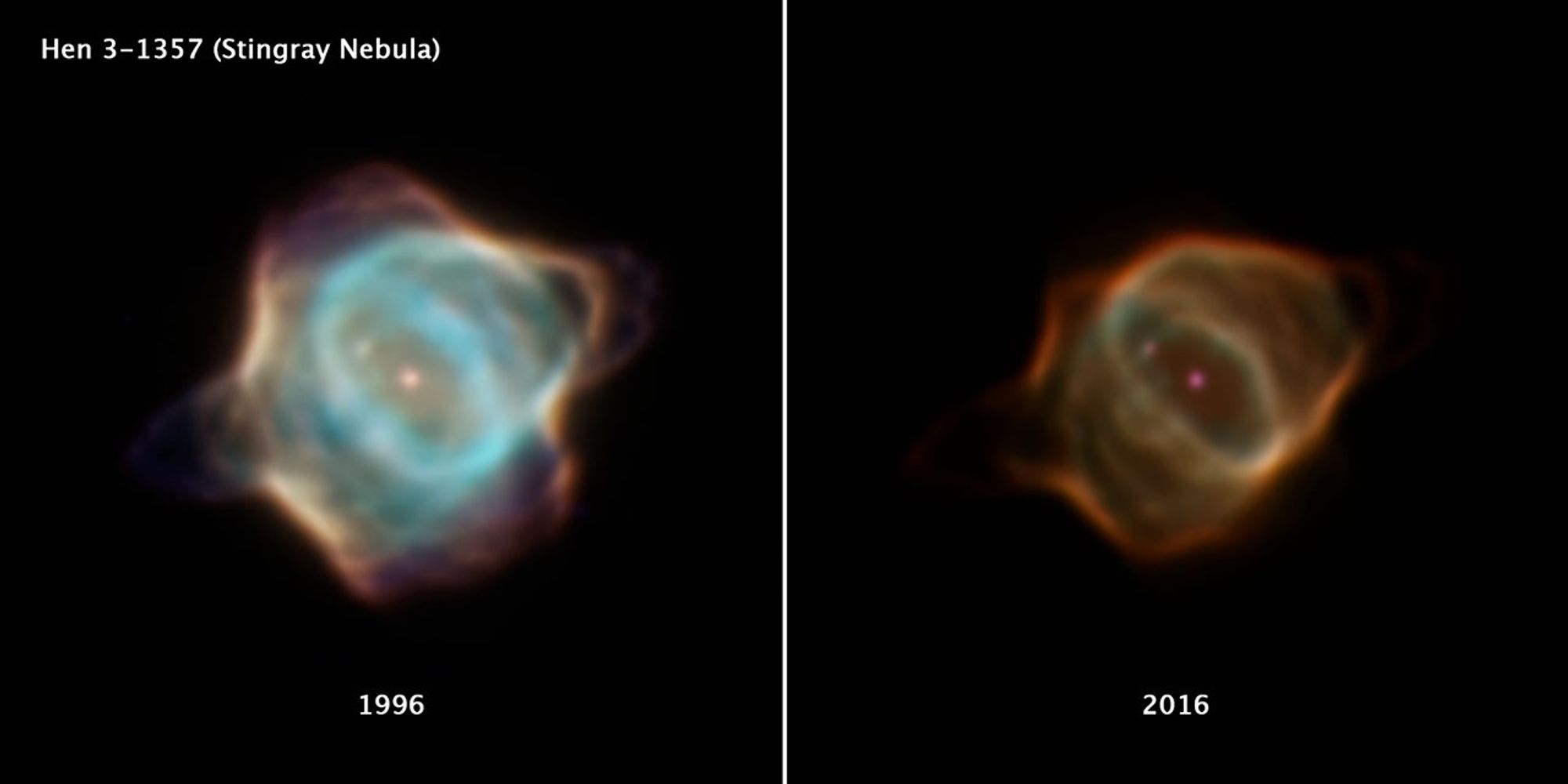 Two different portraits of the Stingray nebula