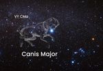 Sky map showing location of VY Canis Majoris