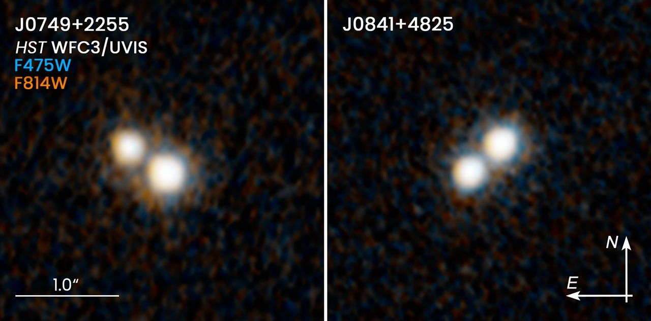 Double quasars compass and scale image