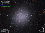 Diffuse galaxy with red giant stars and background galaxies with compass information