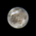 Brown and cratered moon