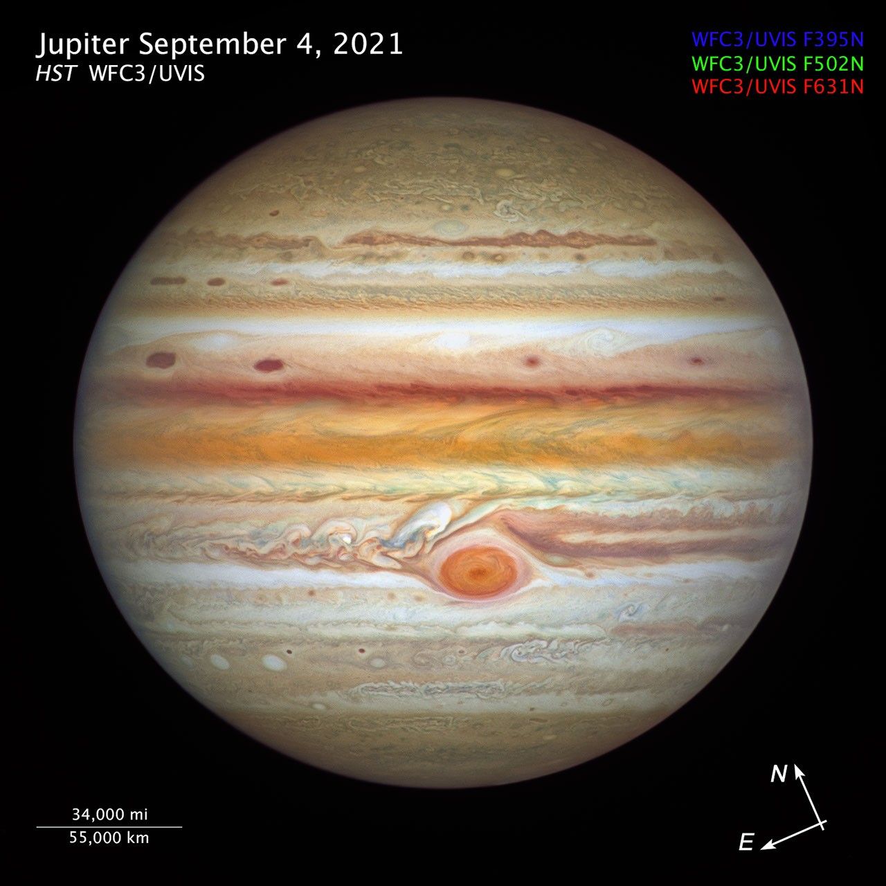 Clear image of Jupiter's banding