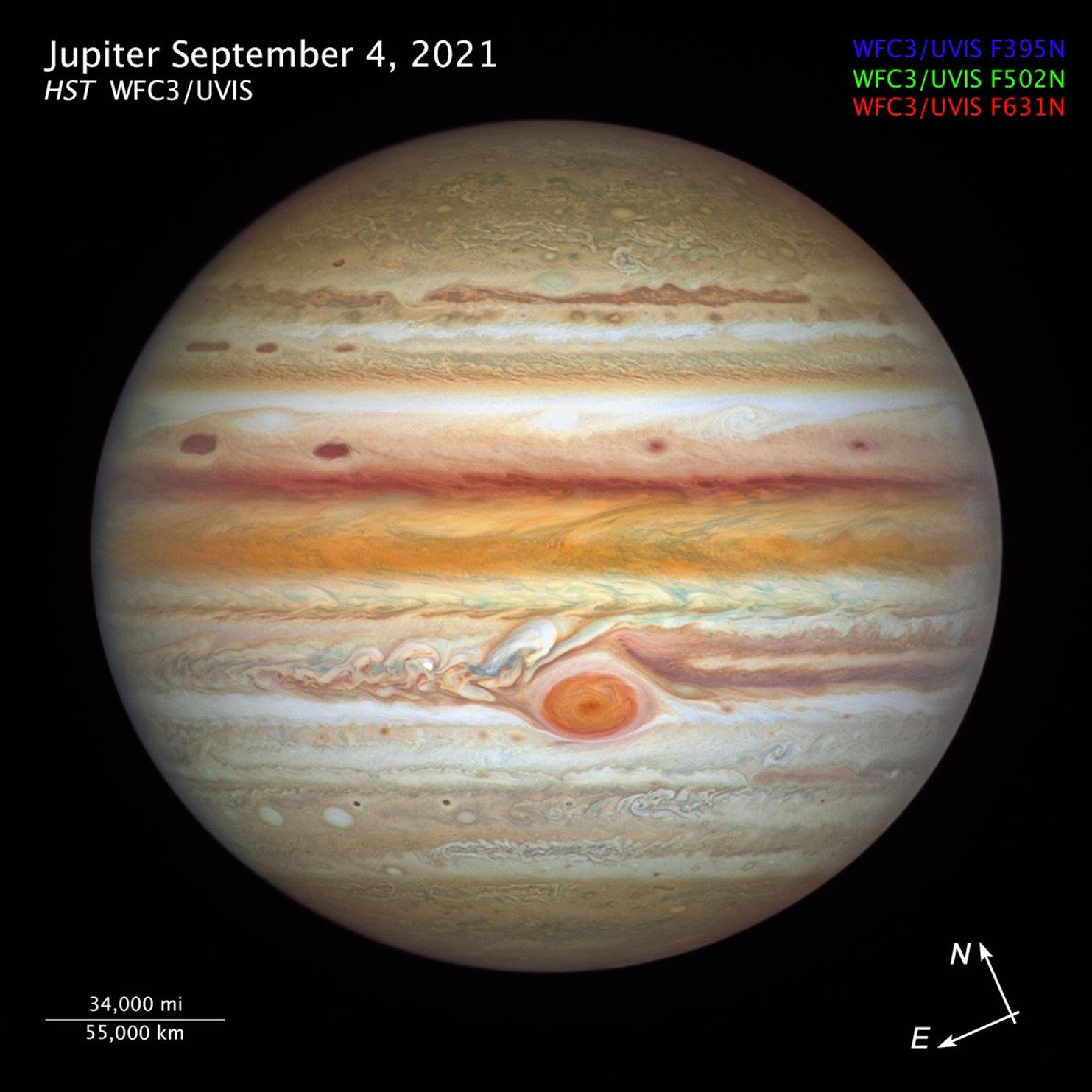 Clear image of Jupiter's banding