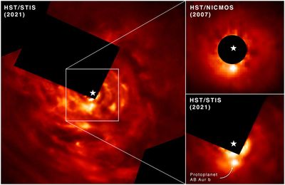 AB Aurigae b Hubble Images