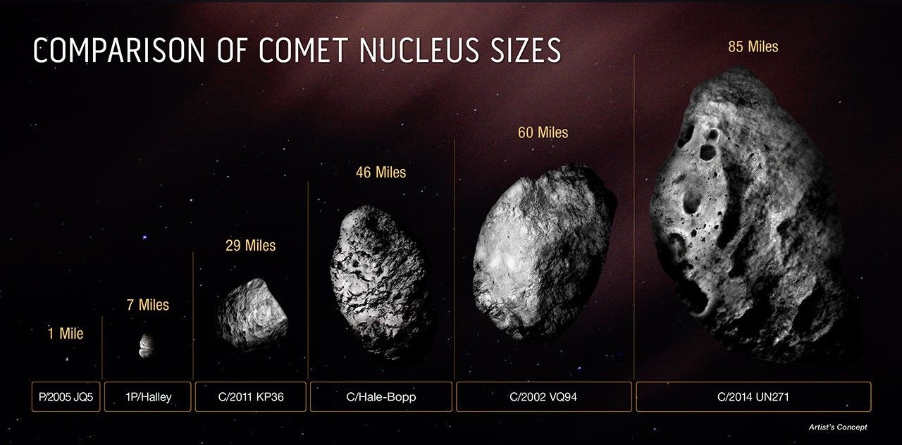 Comparison of Comet Nucleus Sizes Thumbnail Image