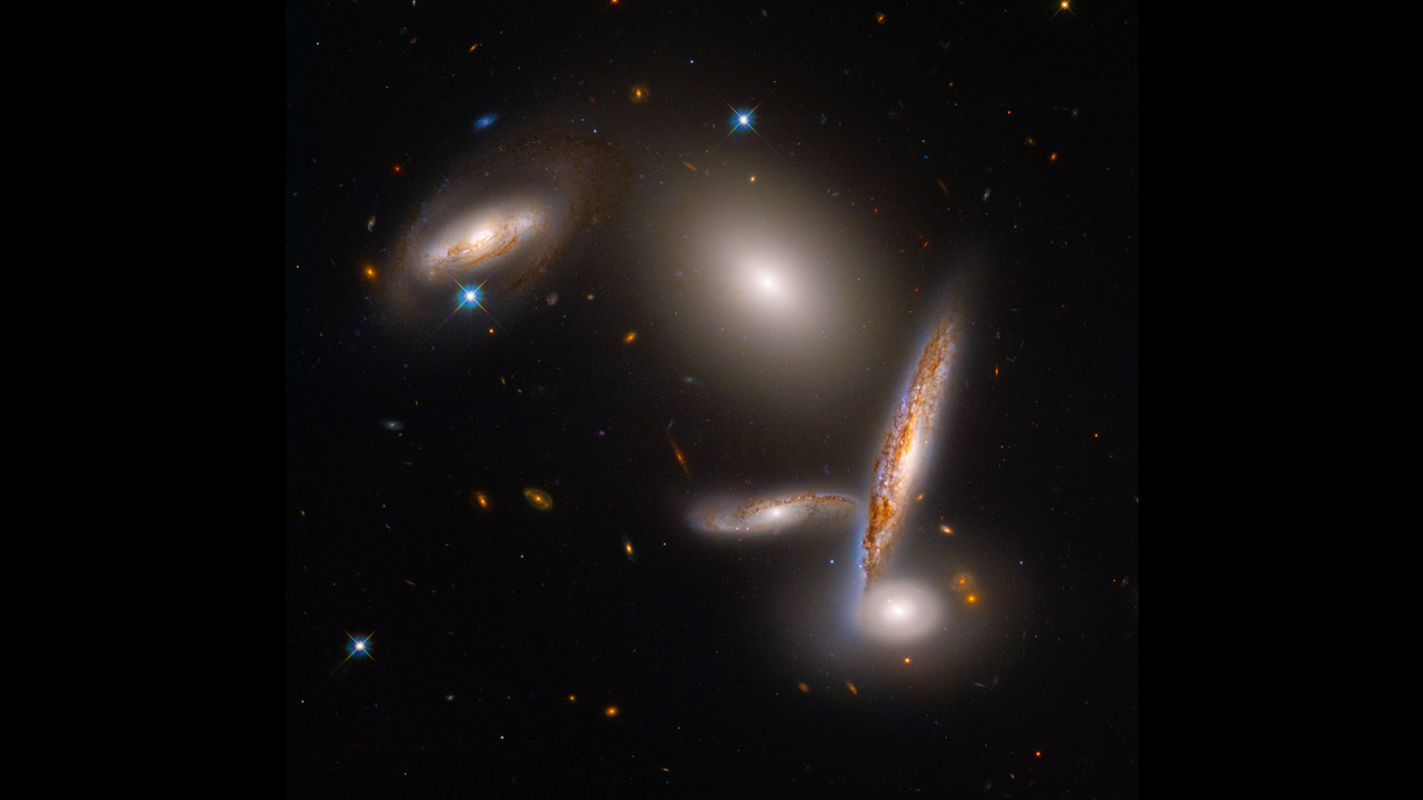 A grouping of five galaxies.