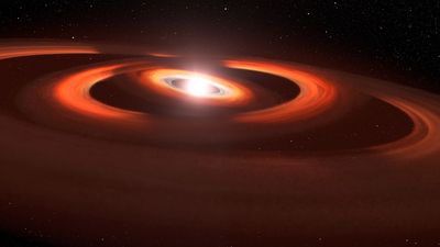 Concentric Gas-and-Dust Disks Around Star TW Hydrae (Artist’s Concept)