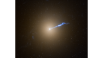 This video plots the location of Hubble Space Telescope observations of novae – exploding stars – in the giant elliptical galaxy M87 that appears as a white spherical blob on the black background of space. The galaxy’s most notable feature is a 3,000-light-year-long jet of plasma ejected from a supermassive central black hole. The jet is a blue streak extending diagonally from the galaxy to upper right of the frame.