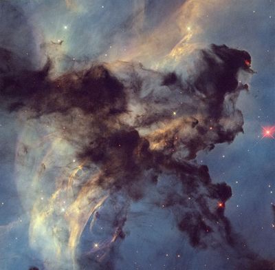 Dark Clouds in Rosette Nebula