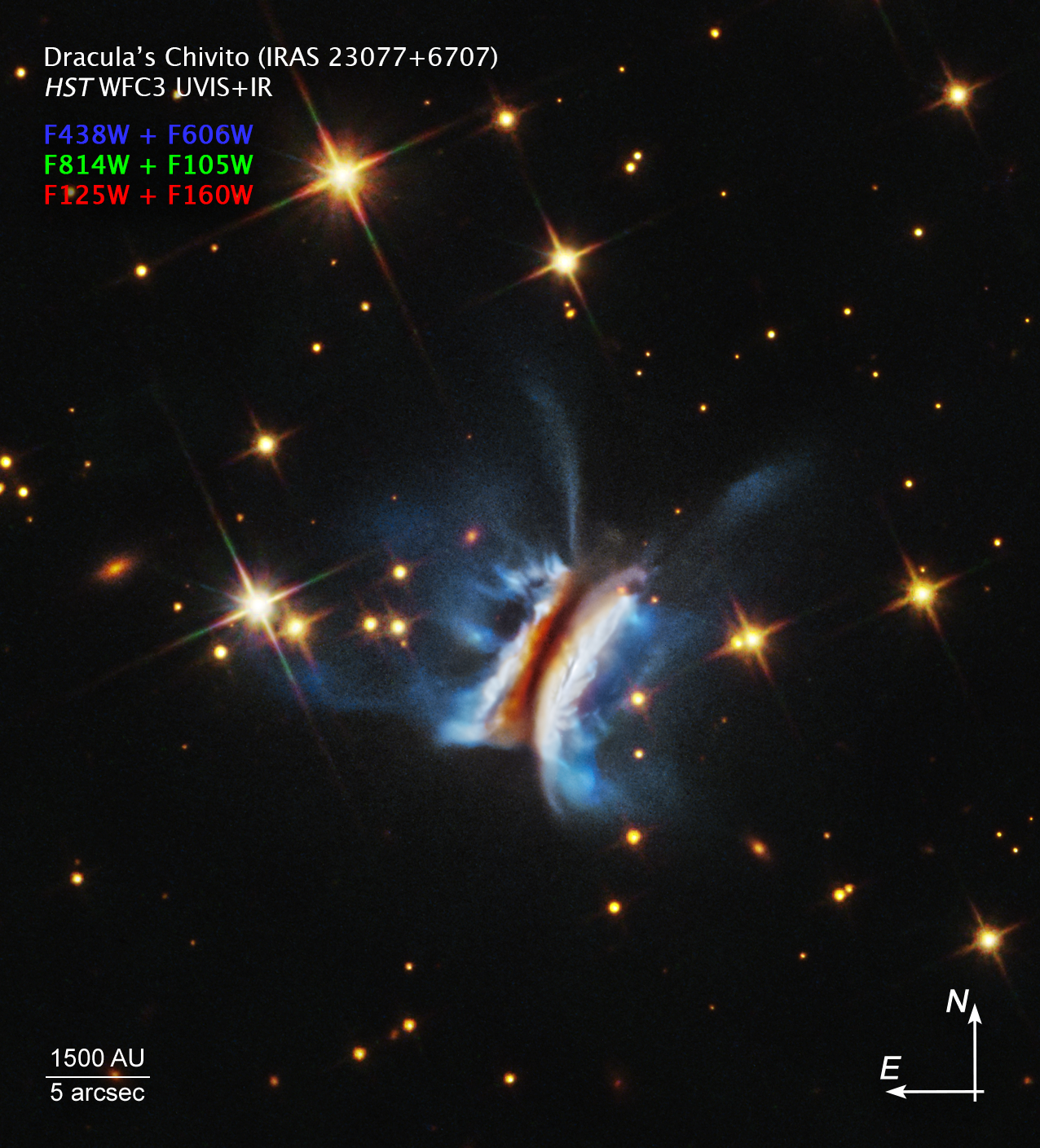 Dracula’s Chivito (IRAS 23077+6707) Compass Image