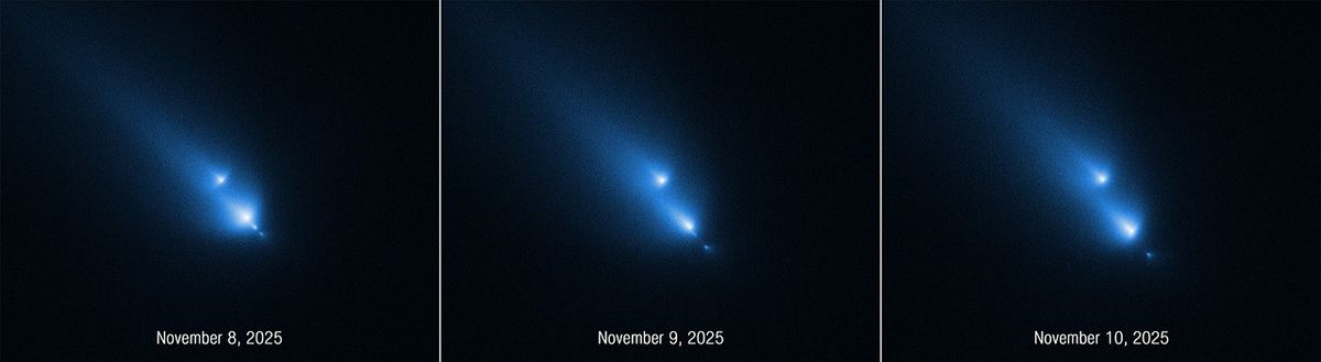 NASA’s Hubble Unexpectedly Catches Comet Breaking Up - NASA Science