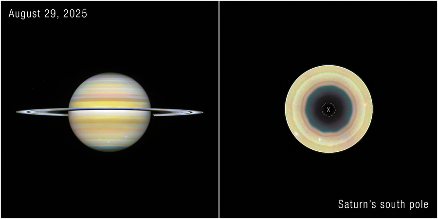 Hubble deteta um decágono em formação no polo sul de Saturno