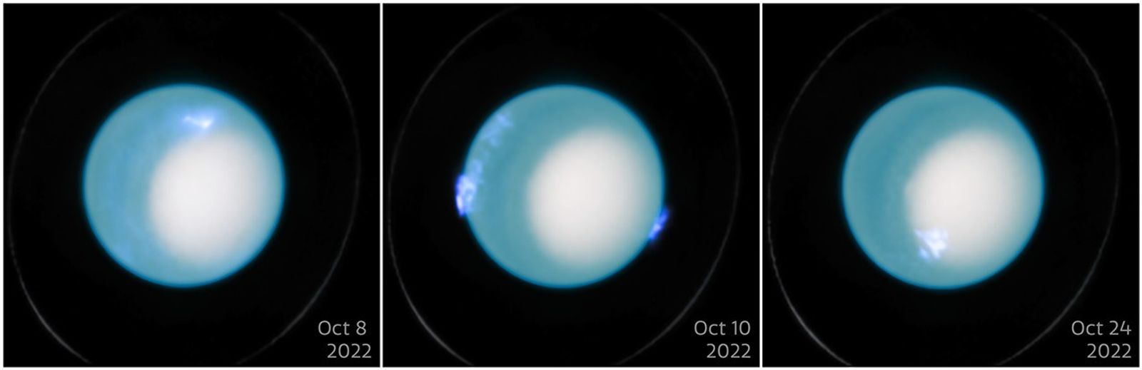 Uranus Aurorae Image Trio (October 2022) — image from the Hubble Space Telescope