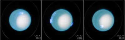 Uranus Aurorae Image Trio (October 2022)