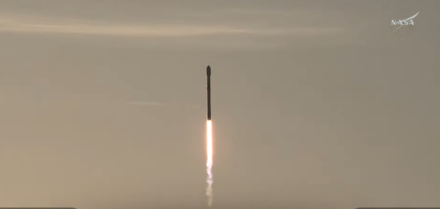 Image shows a SpaceX Falcon 9 rocket carrying NASA's IMAP launching Wednesday, Sept. 24, 2025 from NASA's Kennedy Space Center