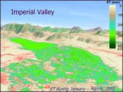 Landsat-derived consumption map of the Imperial Valley in March 2003. Image credit: Rick Allen