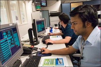 mission control room at NASA Goddard Space Flight Center