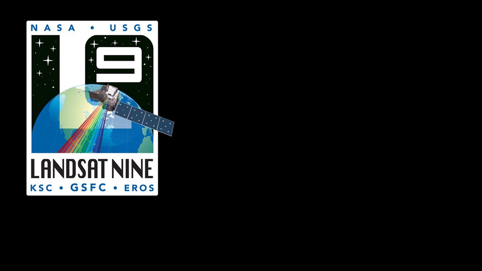 The Landsat 9 patch on a black background.