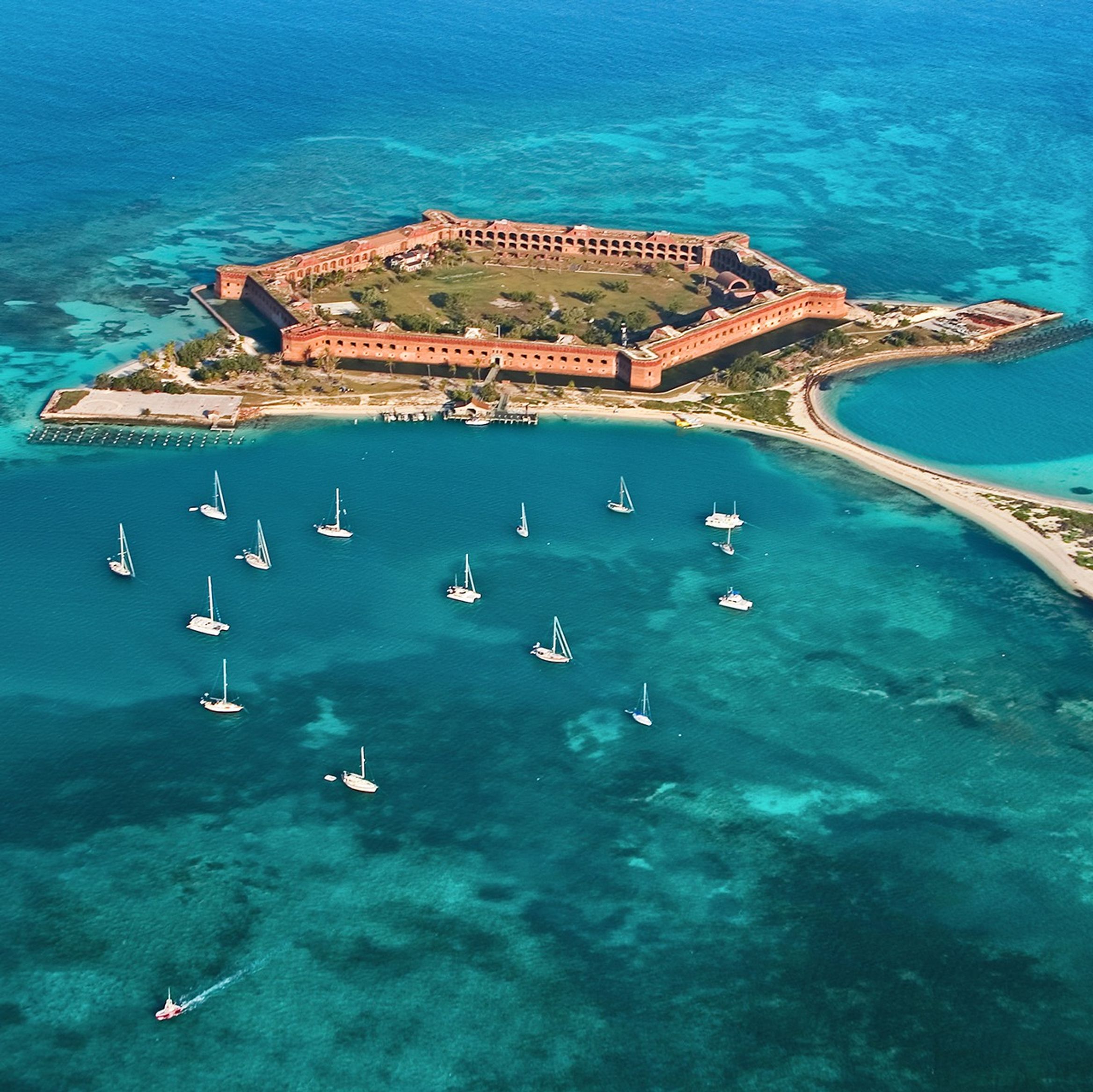 Dry Tortugas National Park in Florida. Fort Jefferson.
