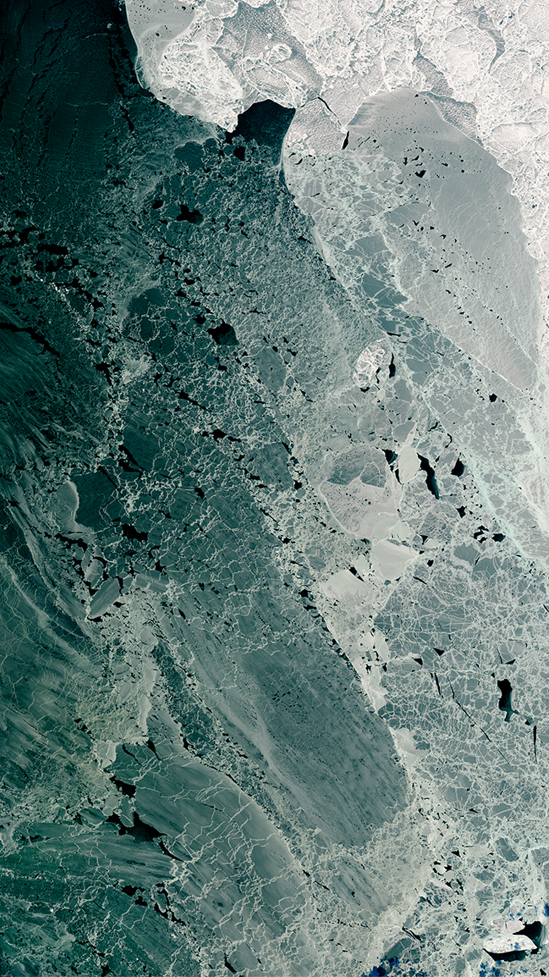 A natural-color Landsat satellite image of the Caspian Sea.