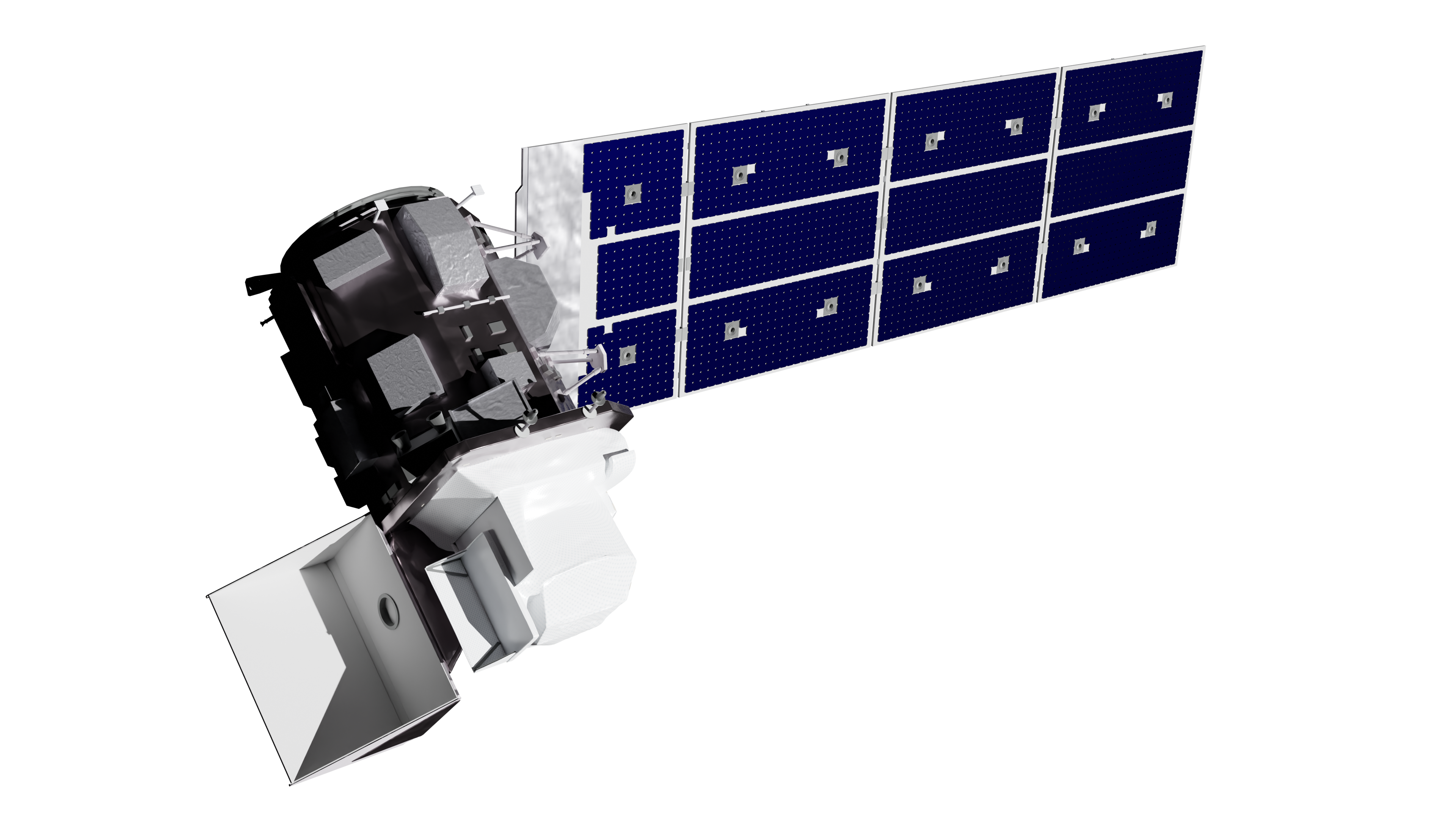 Landsat 9 with a view from the right side of the satellite.