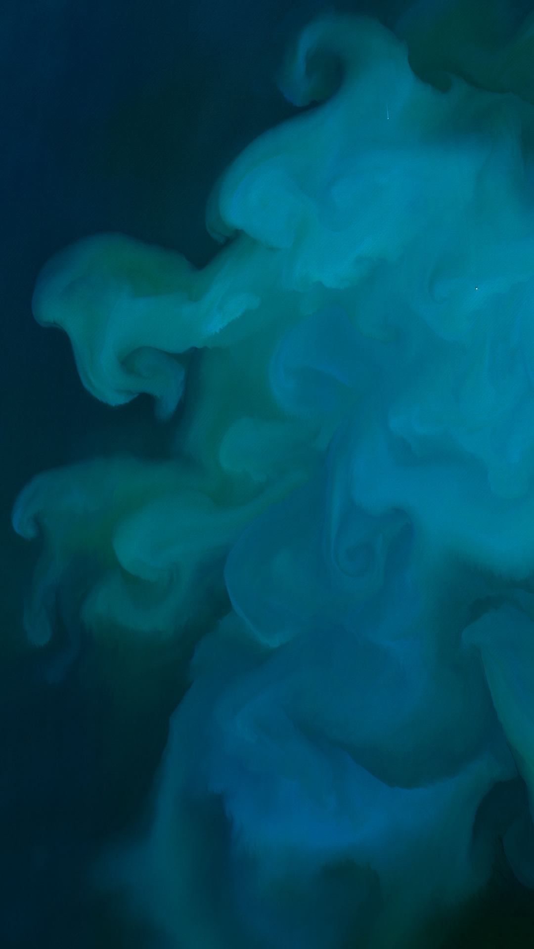 A Landsat satellite image featuring dark and light blue swirls of phytoplankton in the North Sea