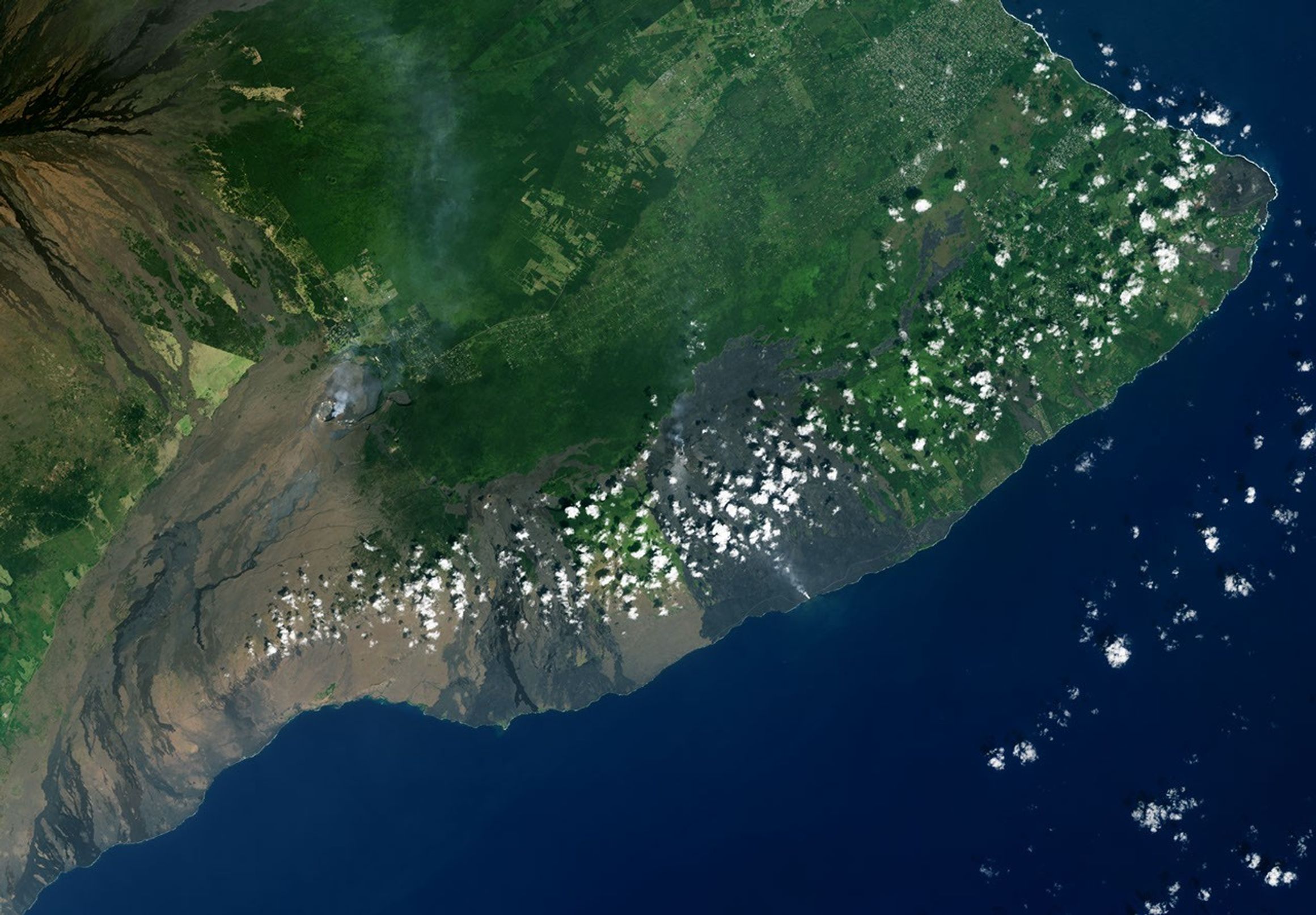 A natural-color composite of the Kīlauea eruption on February 4, 2017.