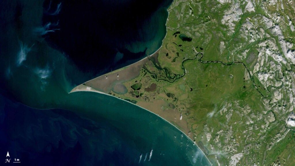 Point Hope in Alaska, where areas of the coastline are eroding and others are accreting