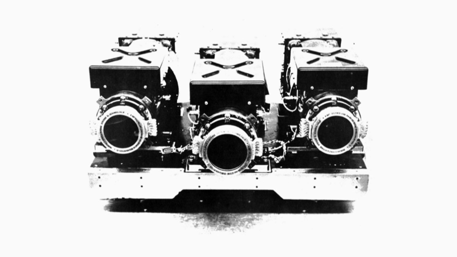 A photograph of Landsat 1 & 2's Return Beam Vidicon (RBV) sensors.