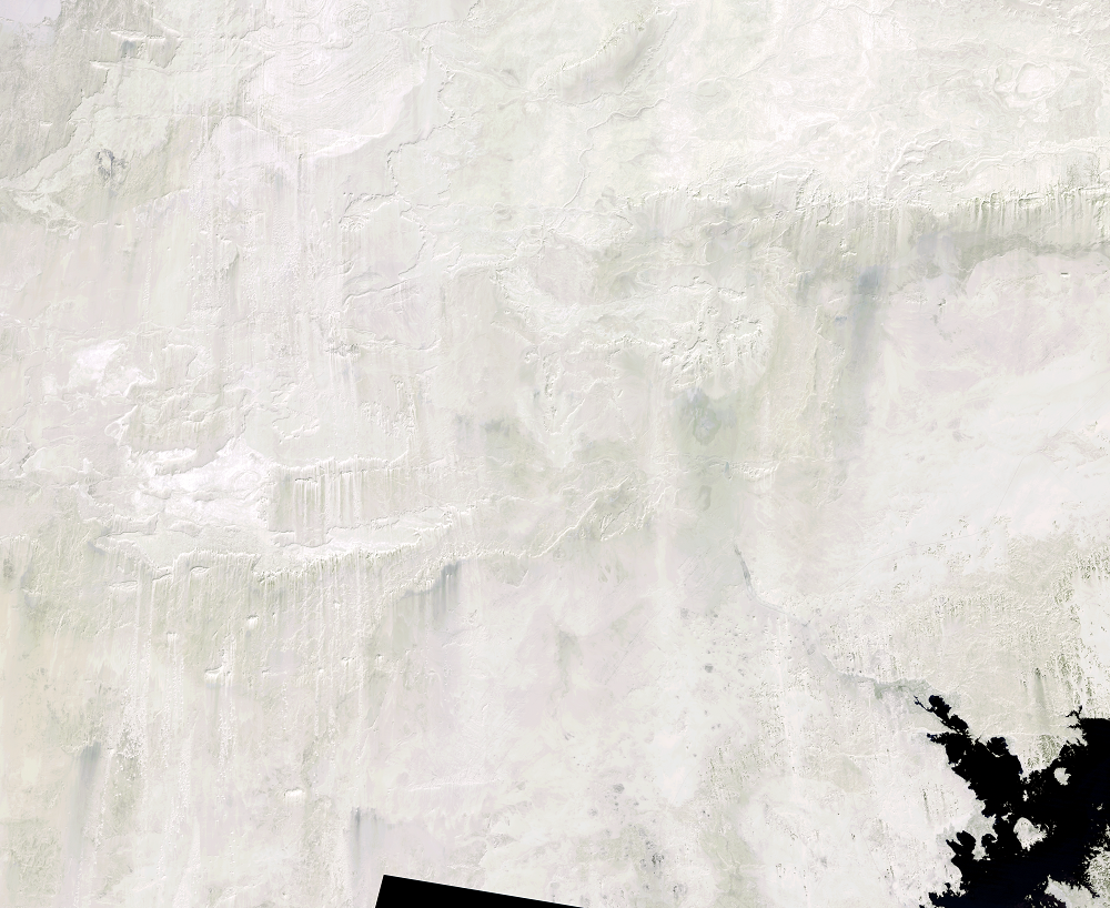 A Landsat 4 satellite mosaic of the Toshka Project in Egypt acquired on Dec 8 and 15, 1989 (path/row 175,176/44)