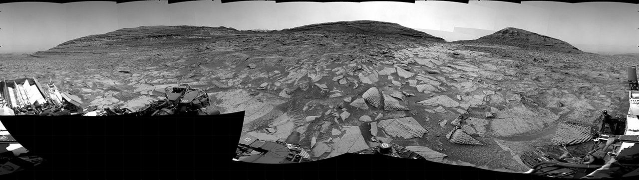 Sol 4855: Right Navigation Camera, Cylindrical Projection - NASA