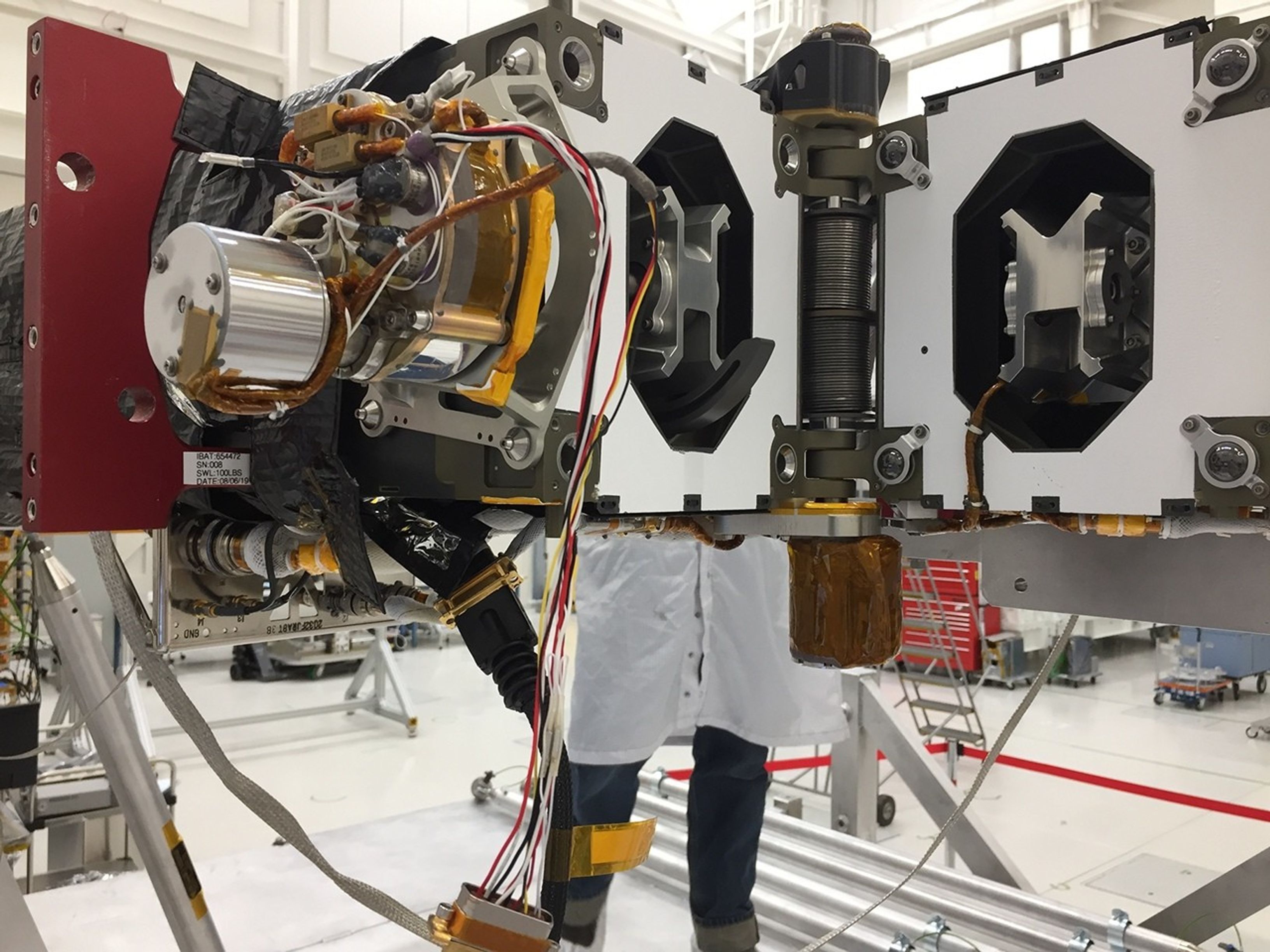 NISAR antenna boom assembly at NASA JPL