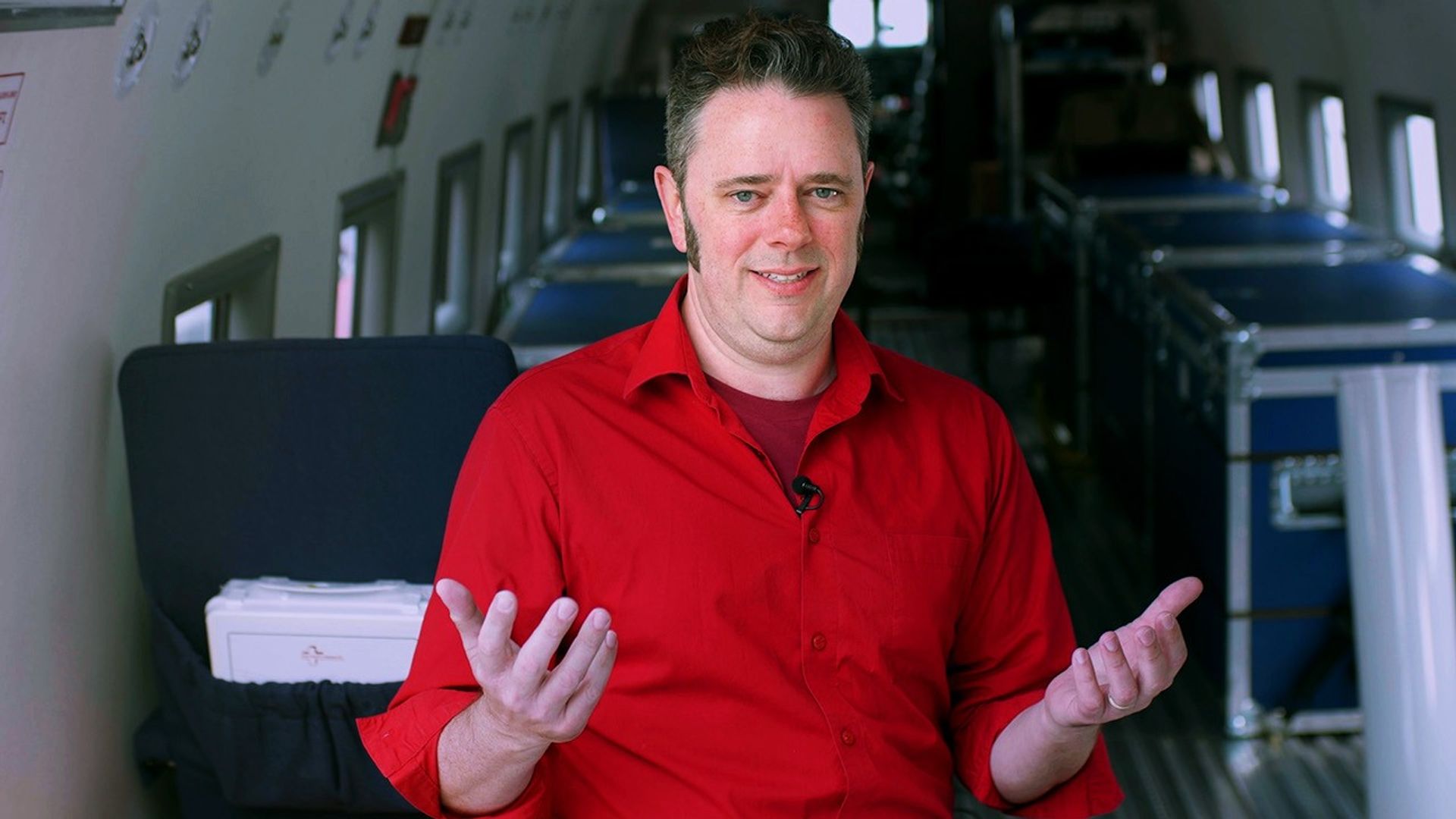 Josh Willis on an airplane