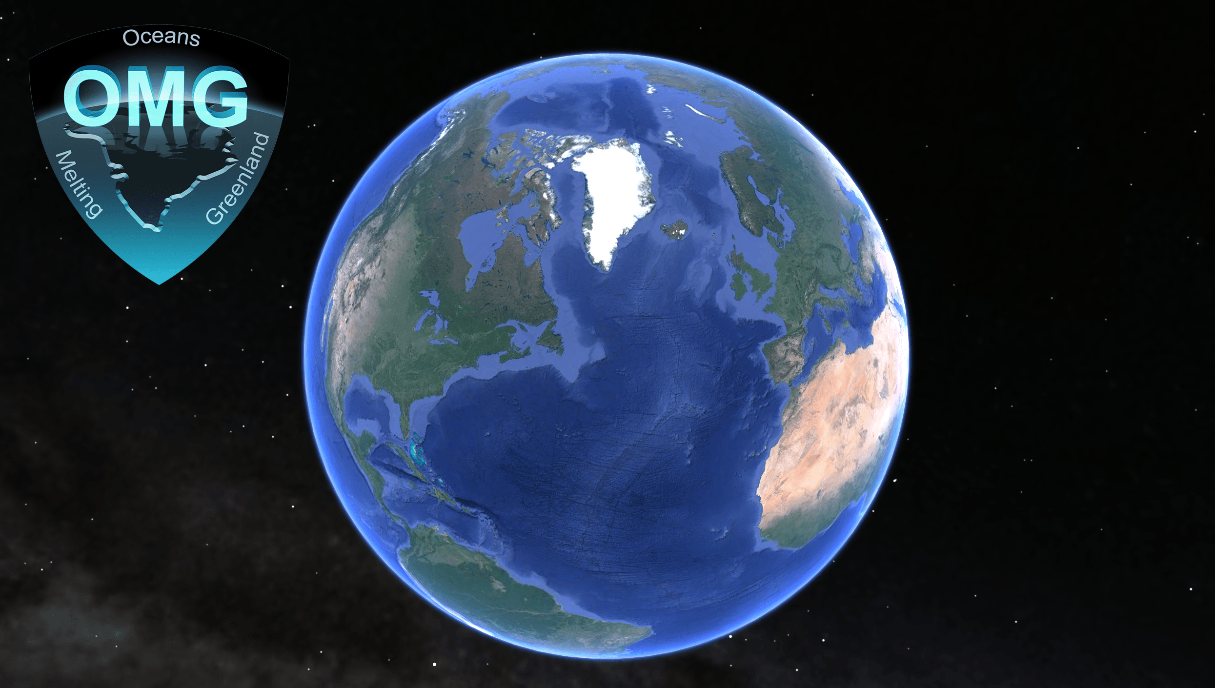 Illustration of Earth from space, centered on Greenland