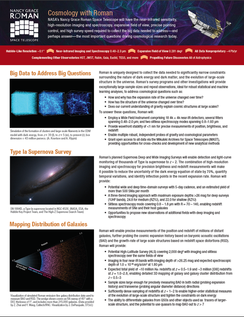 "Cosmology with Roman" Fact Sheet