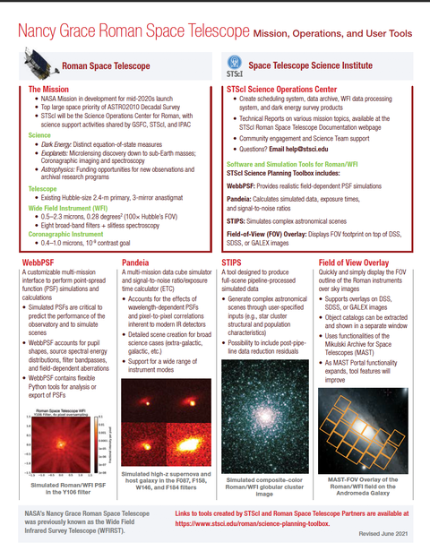 "Mission, Operations, and User Tools" Fact Sheet