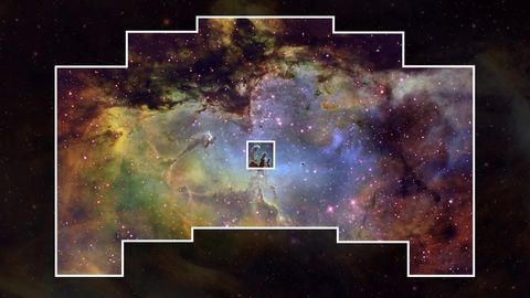 A field of view comparison between Roman and Hubble