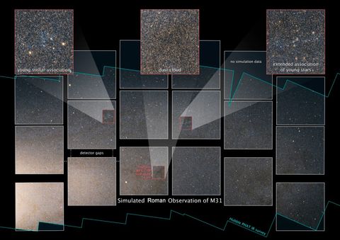 Our neighboring galaxy Andromeda — simulated Roman Space Telescope view