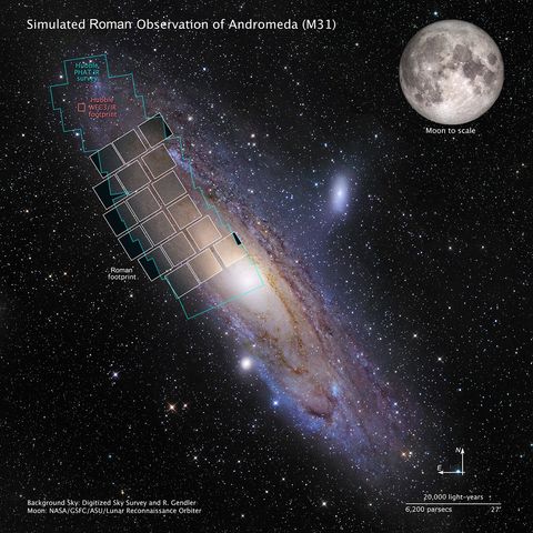 Roman simulation of Andromeda — simulated Roman Space Telescope view