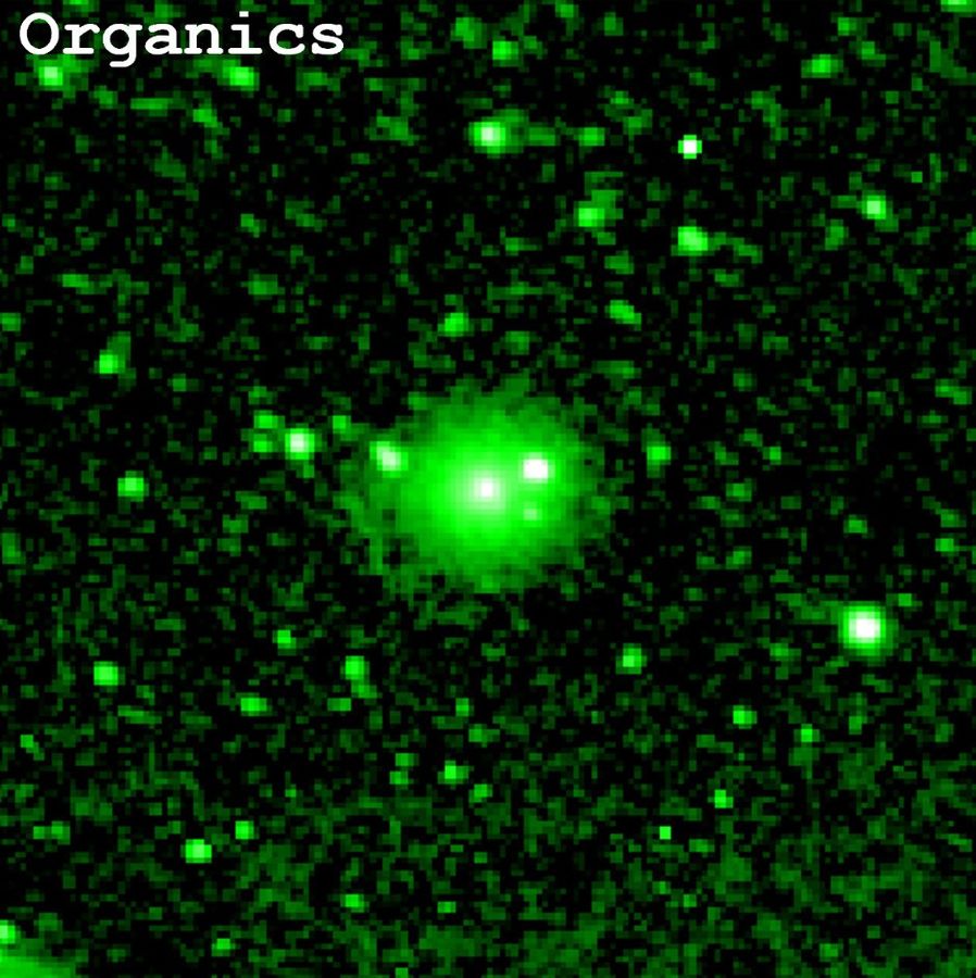 This observation by NASA’s SPHEREx show the infrared light emitted by the organic molecules contained within comet 3I/ATLAS’s coma during the mission’s December 2025 campaign