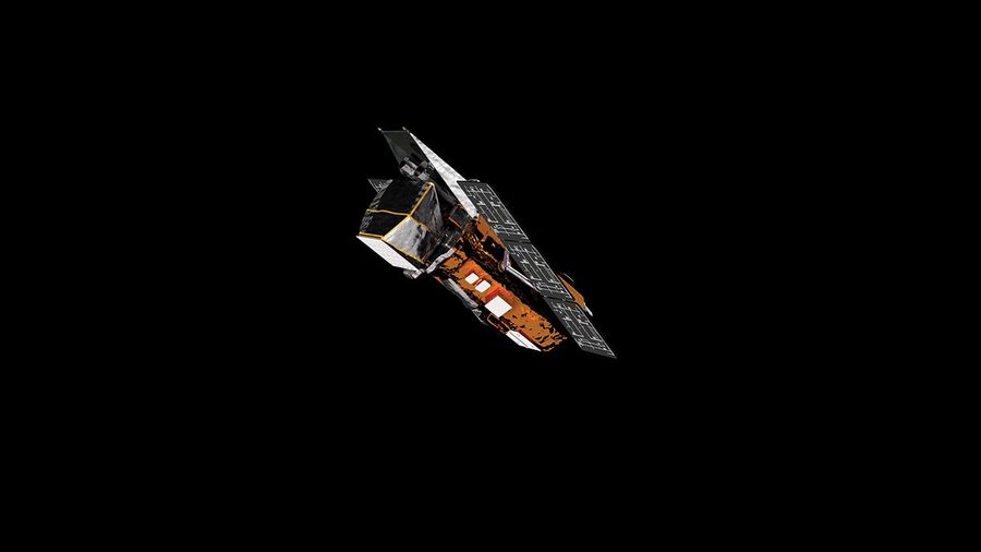 A spacecraft against a white background