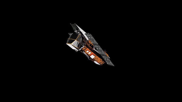 A spacecraft against a white background
