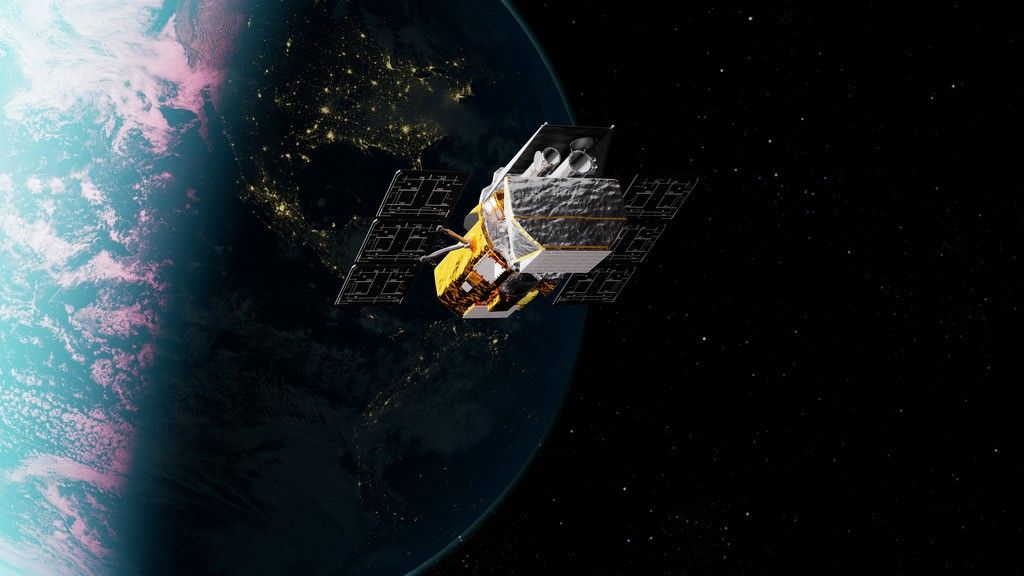 Artist's concept of the Swift spacecraft in orbit