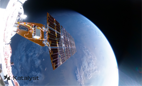 One of the LINK spacecraft's solar panels