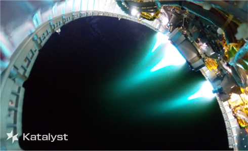 LINK's thrusters firing in space