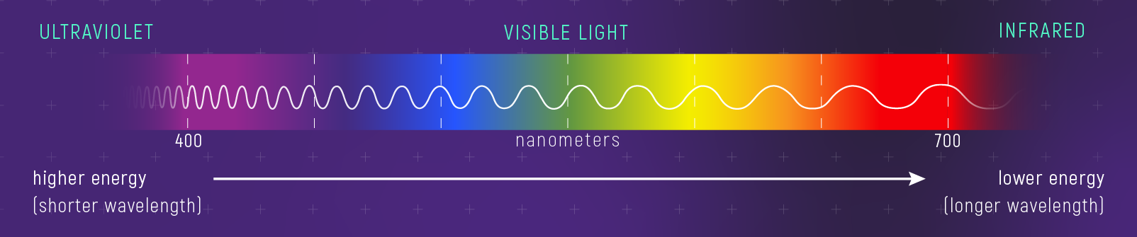 A rainbow-colored horizontal bar with labels.